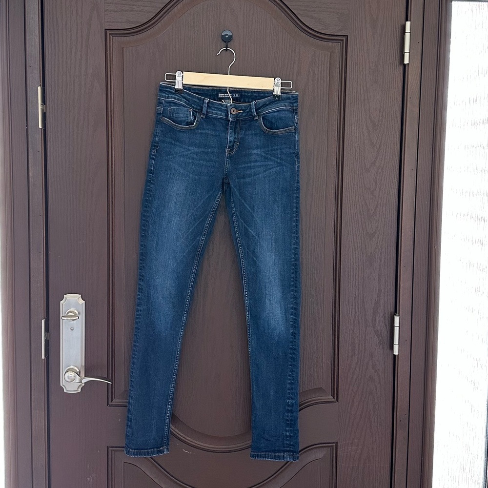 ZARA Z1975 Blue Skinny Stretch Denim Jeans Size 4 Classic Fit